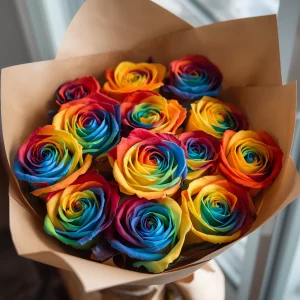 Rainbow Rose Bouquet
